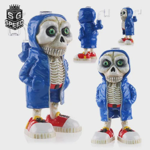 7" Ceramic Hand Painted Water Pipe - Skeleton Doll