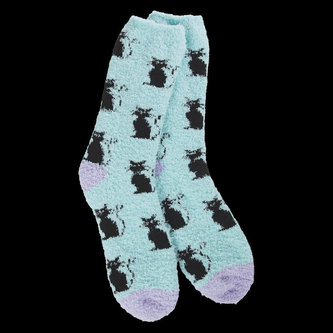 Holiday Halloween Cozy Winter Crew Socks - Kitty