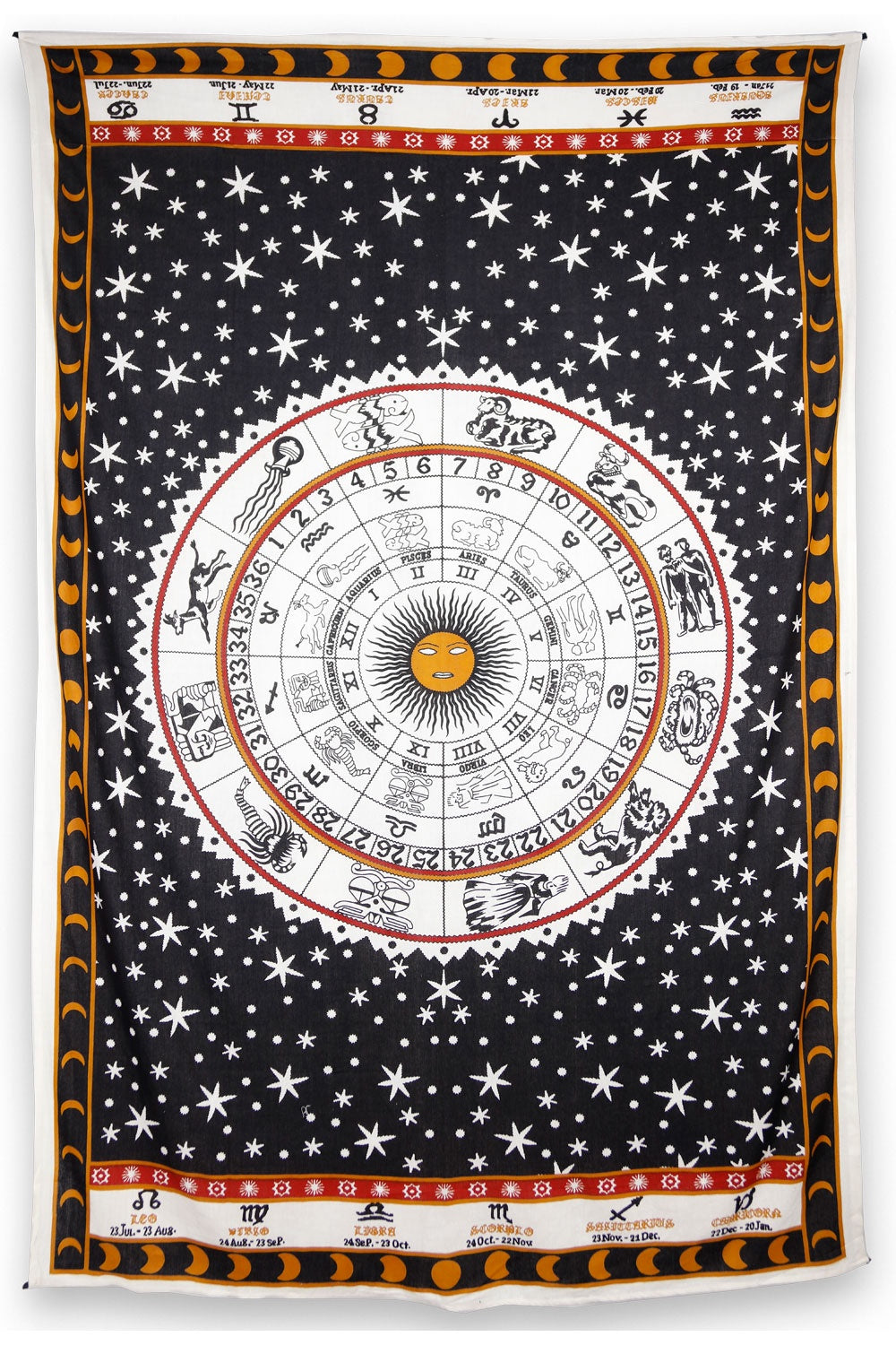 ZFL Zodiac Astrology Tapestry Orange