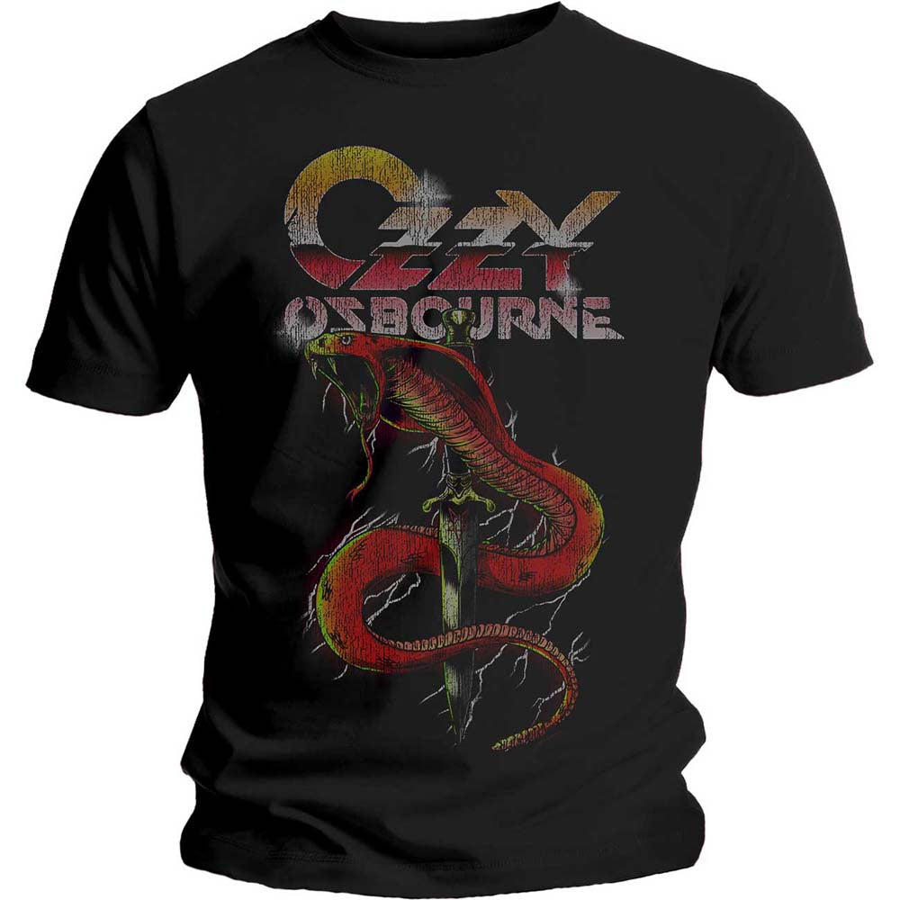 Ozzy Osbourne Unisex T-Shirt - Vintage Snake (Black)
