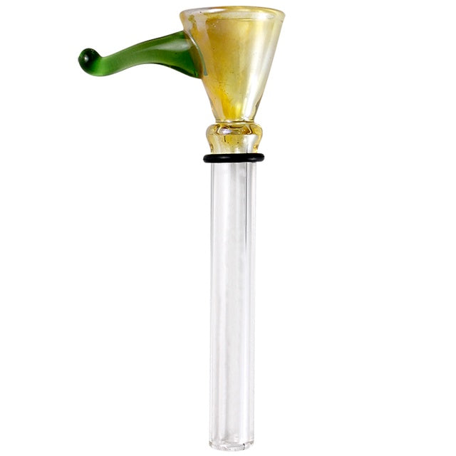 Slide Bowl Glass 9mm Fumed Funnel - Asst. Color Handle - Thick