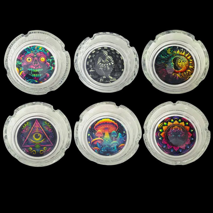 Smokezilla Glass Glow in the Dark Ashtray - Assorted
