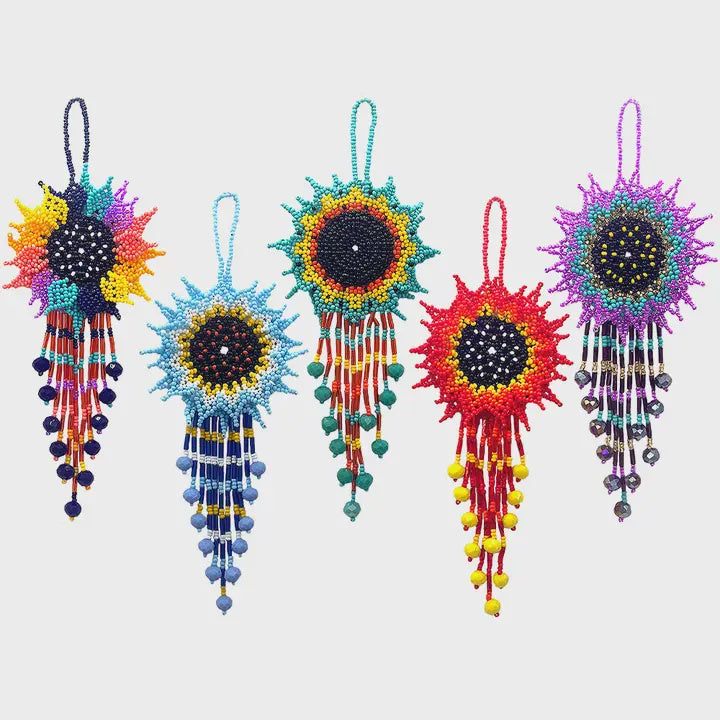 Handmade Beaded Sunflower Ornament
