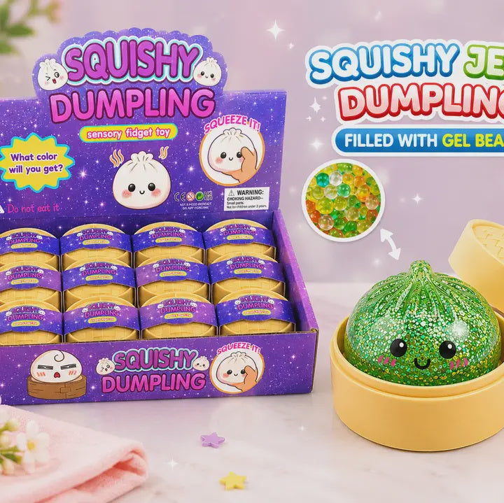 Mini Glitter Gel Bead Dumpling Squishy – Assorted Colors