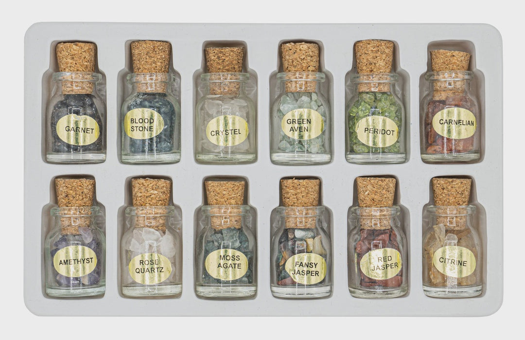 Mini Corked Bottle of Stones - Assorted