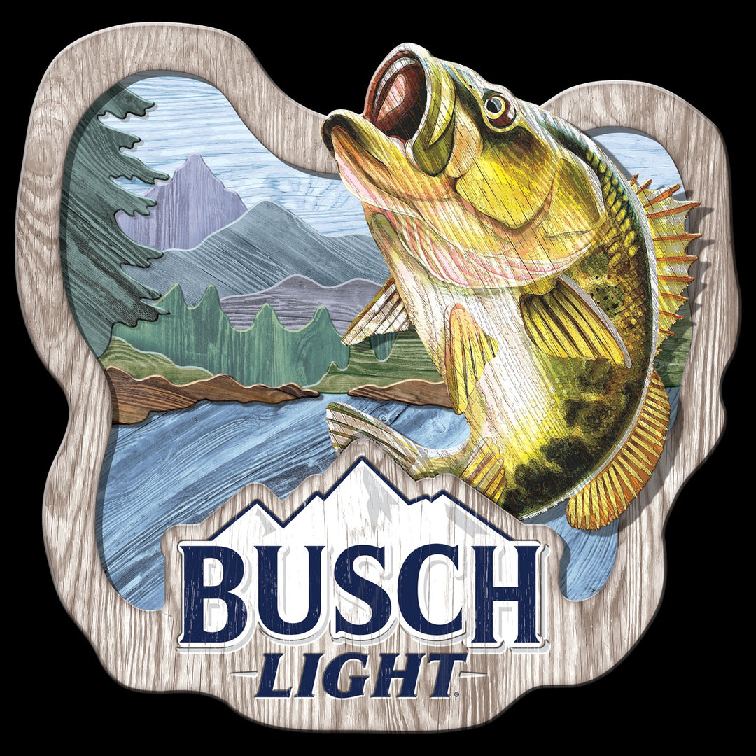 21" MDF Busch Light Fishing Wood Sign