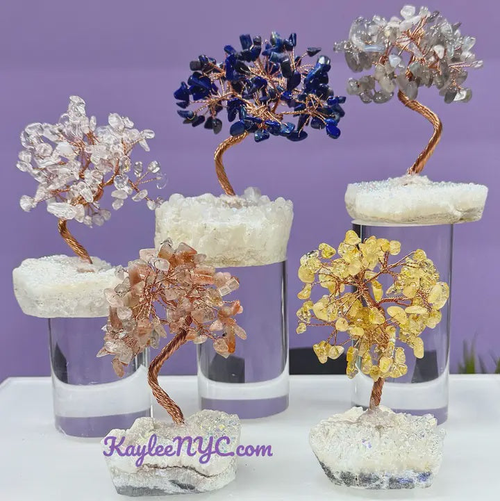 Bonsai Gemstone Tree w/Angel Aura Crystal Base
