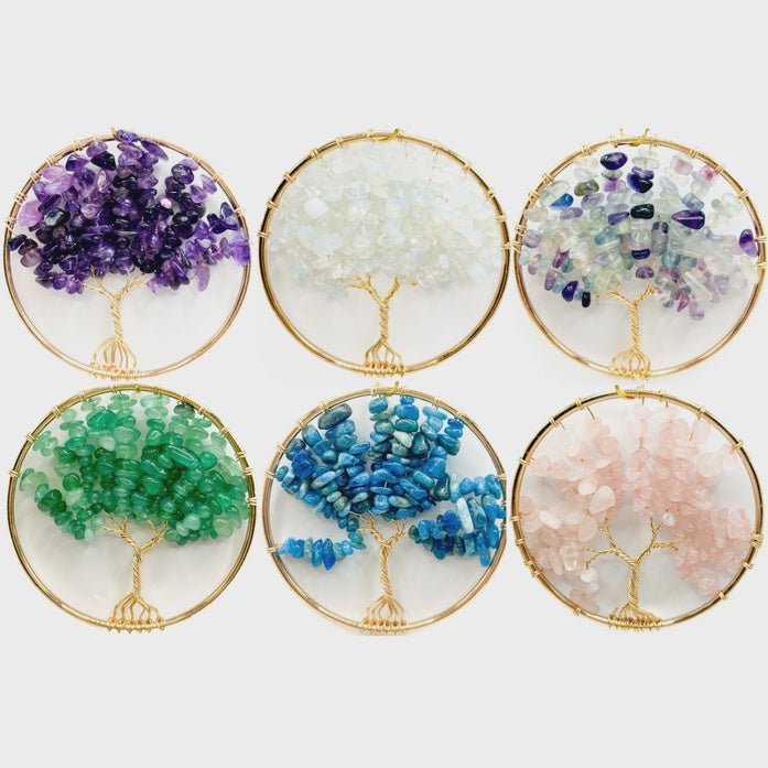 Tree of Life Gemstone Hanging Charm