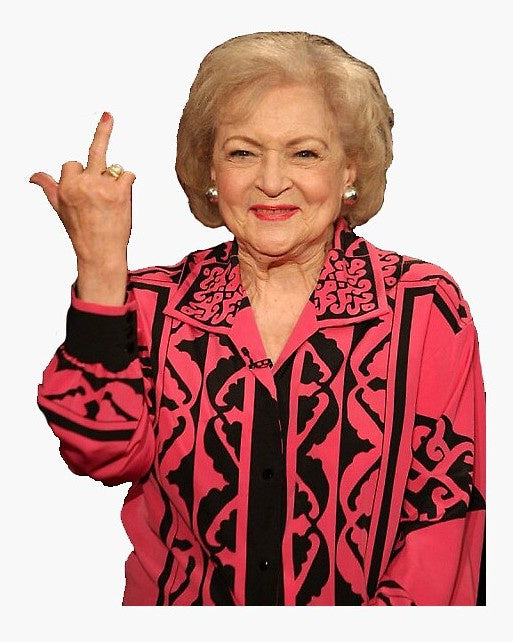 Betty White Middle Finger Sticker