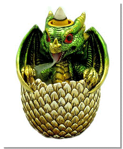 Dragon in Egg Back Flow Incense Burner