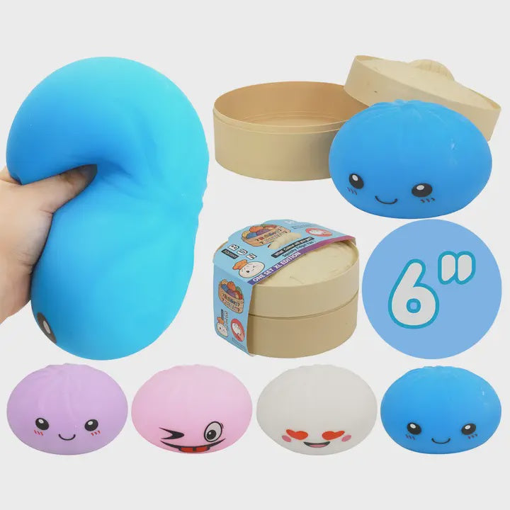 Jumbo Bao Bun Dumpling Soft Slime Filled Squishy - 6"