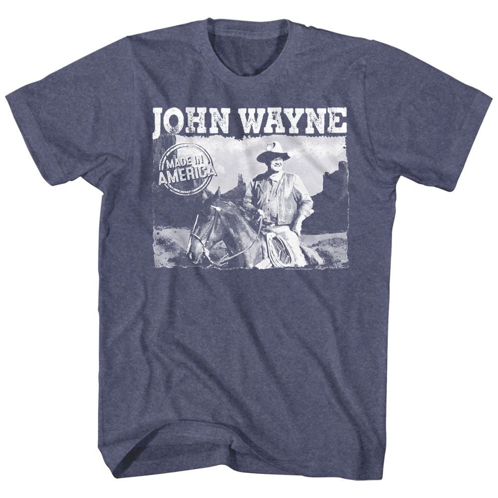 American - John Wayne Made In America Vintage Blue T-Shirt