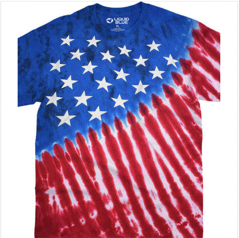 Liquid Blue - Stars & Stripes Americana Tie Dye T-Shirt