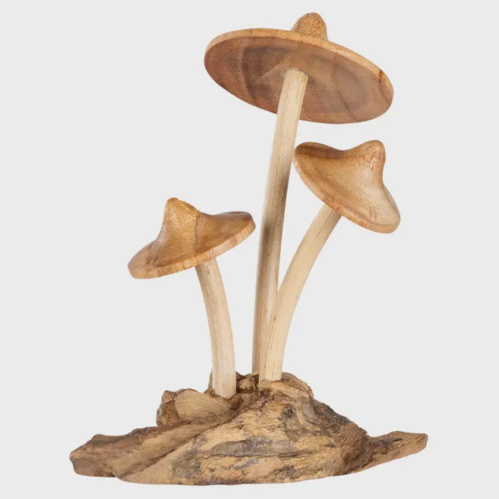 Wooden Triple Mushroom 64428