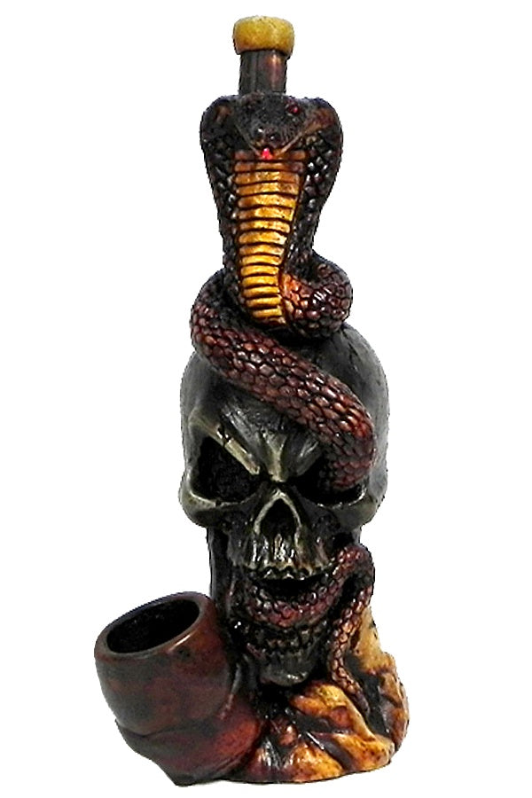 Medium Resin Pipe - Cobra Skull