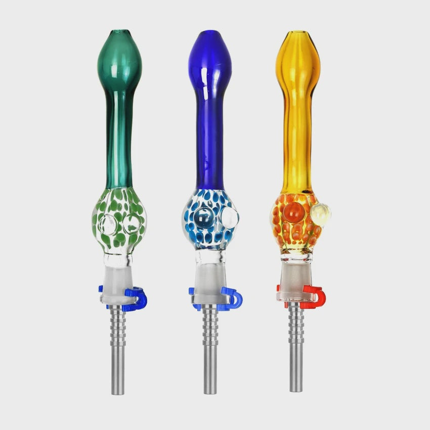 Confetti Bubble Glass 5" Dab Straw w/Titanium Tip