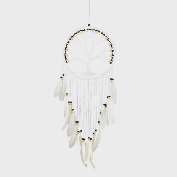 White Tree of Life 36" Dreamcatcher w/Colored Beads
