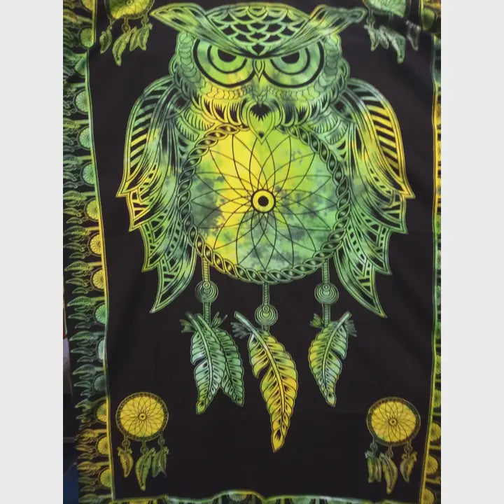 Owl Dreamcatcher Tapestry