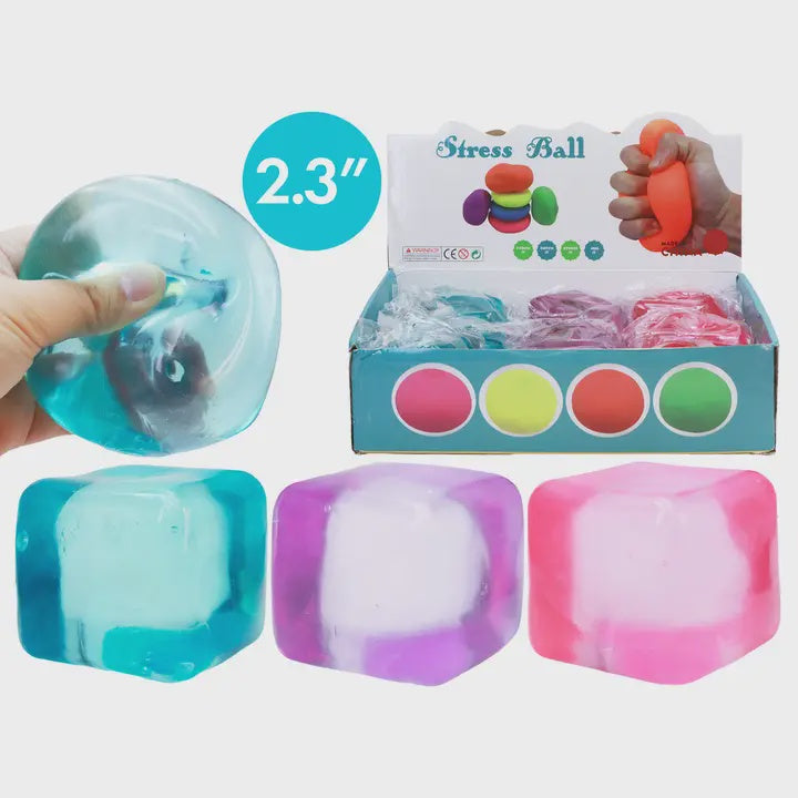 Clear Solid Cube Thick Maltose Putty Filled Squishy