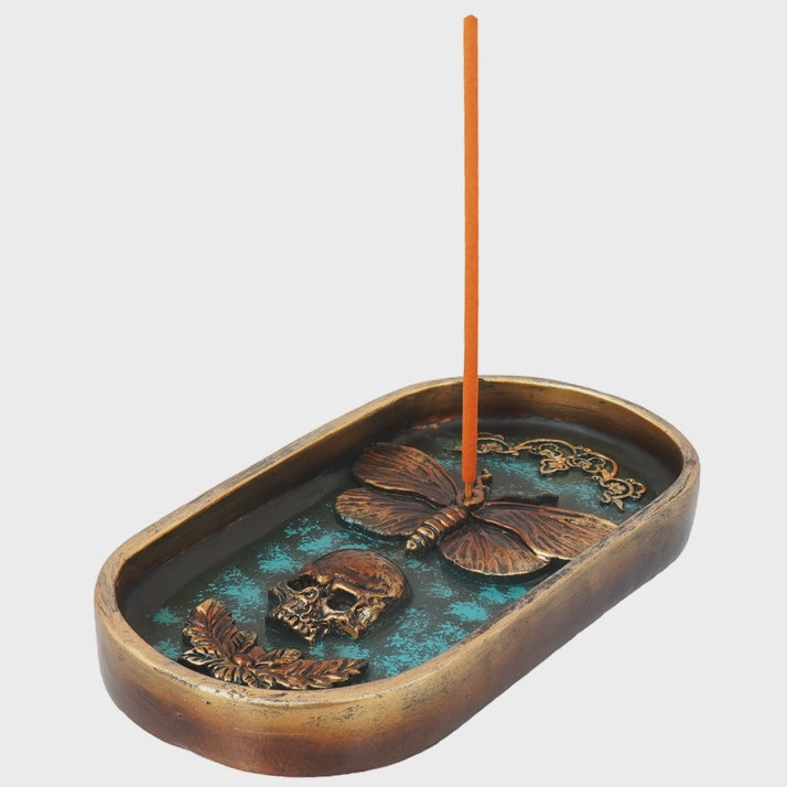 Moth & Skull Incense Burner 3442