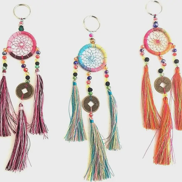 Dream Catcher Key Chain w/Lucky Coin - Assorted Colors