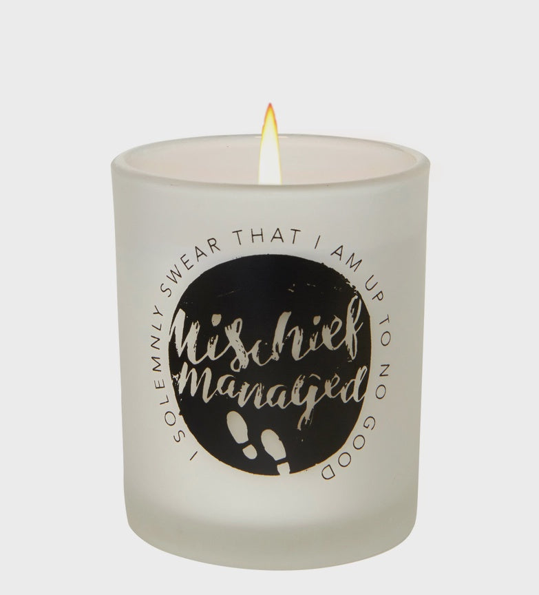 Harry Potter: "Mischief Managed" Glass Votive Candle