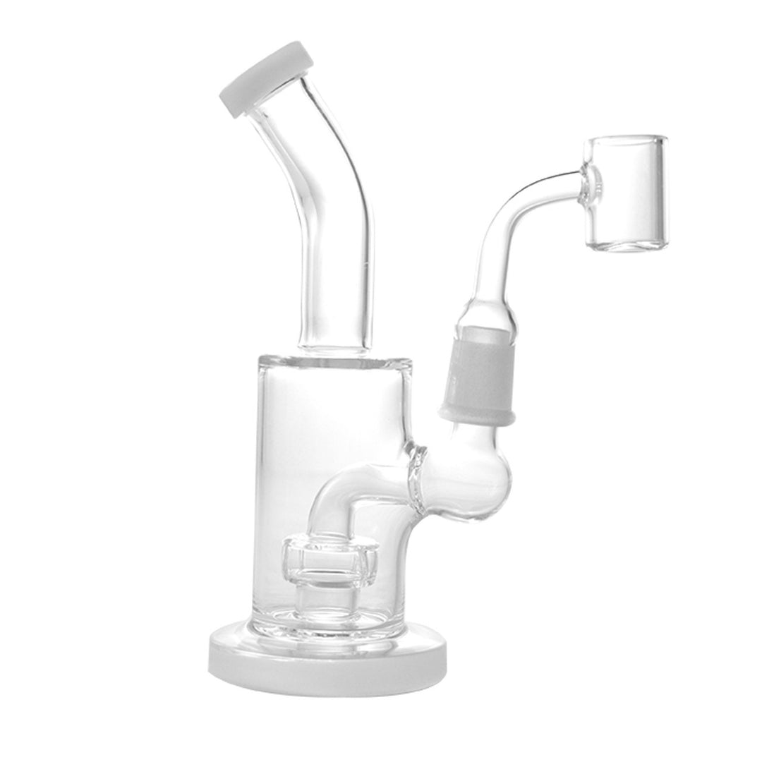 Glass Art - Watervase - Banger Hanger - 14mm - 6.5in - Tube Shift - Bent Neck - Circ Perc