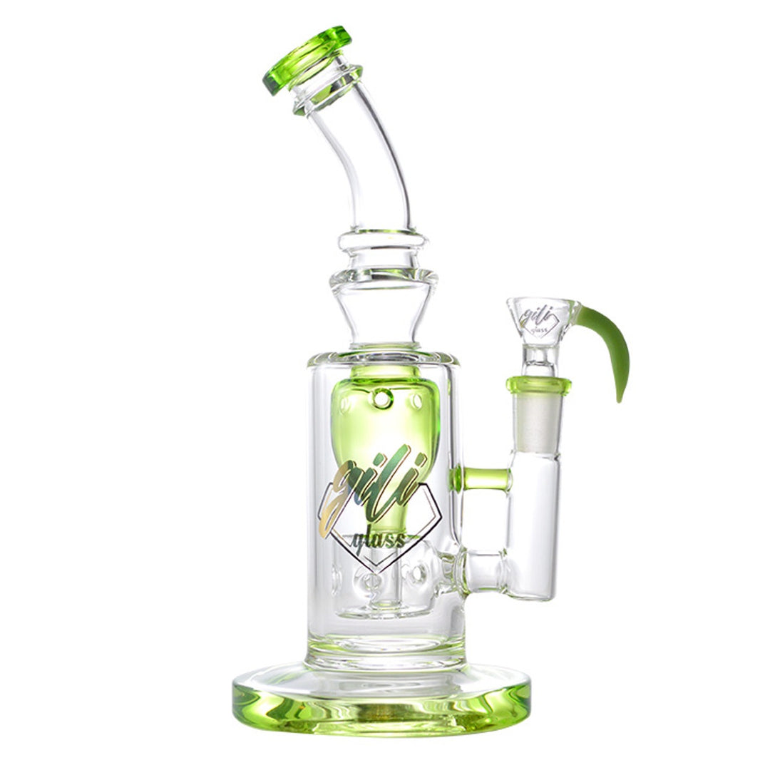 Glass Art - Watervase - Gili Glass - 14mm - 9in - Bent Neck - Stemless - Torus Incycler