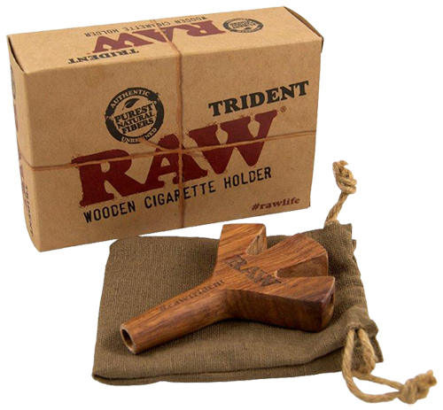 Raw Trident Wooden Cigarette Holder