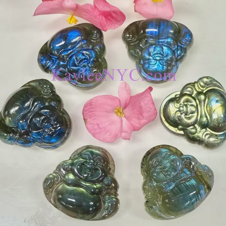 Grade-A Labradorite Carved Buddha