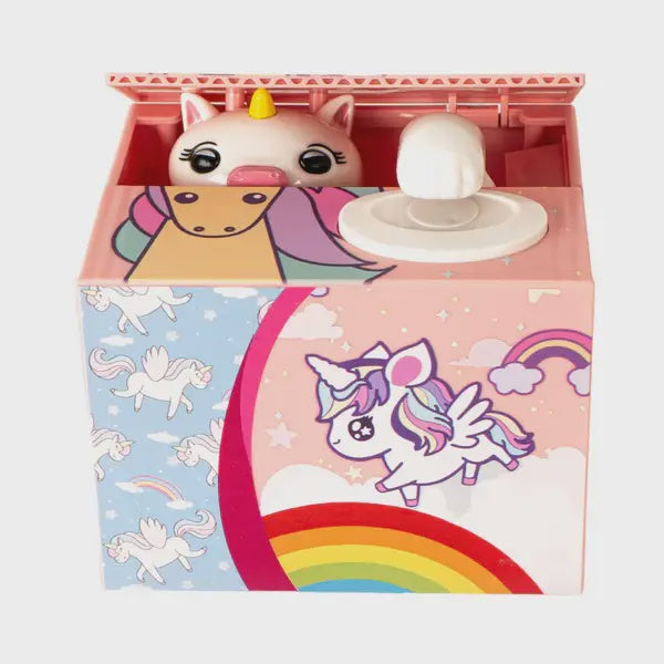 Unicorn Hiding in Box Coin Bank DCB1-UN