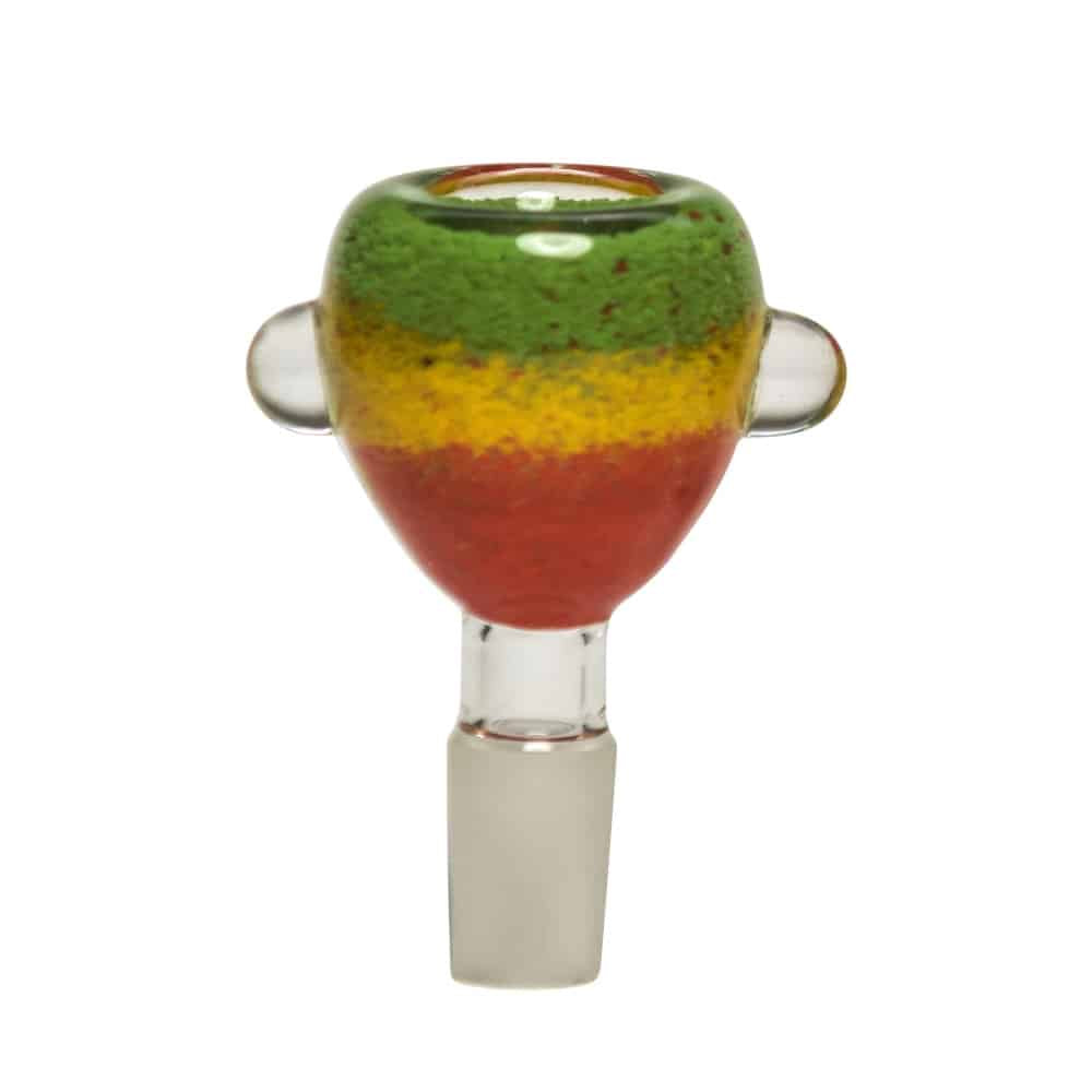 Frit Bubble Bowl – Rasta – 14mm