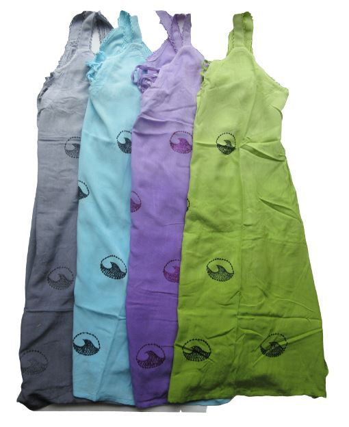 Wave Pattern Acidwash Dress - Assorted Colors
