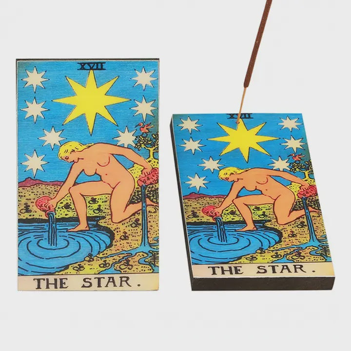 Wooden Tarot Incense Holder - the Star