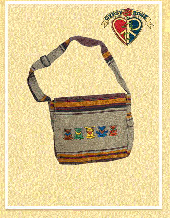 Grateful Dead Dancing Zen Bears Embroidered Bag