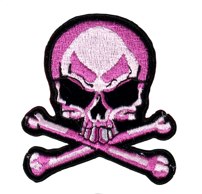 Hot Leathers - Pink Skull And Crossbones Patch