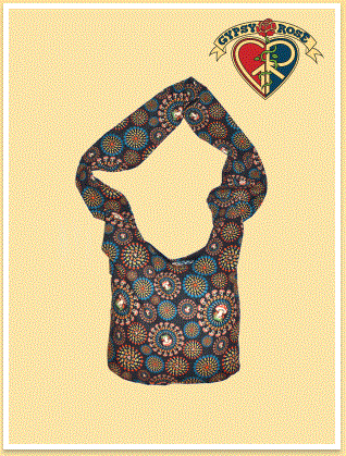 Gypsy Rose - Cotton Mushroom Burst Print Shoulder Bag