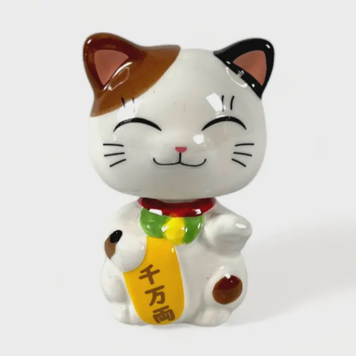 Ceramic Lucky Cat Bobble Head