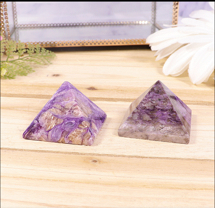 Nature's Artifacts - Charoite Pyramid AAA Grade