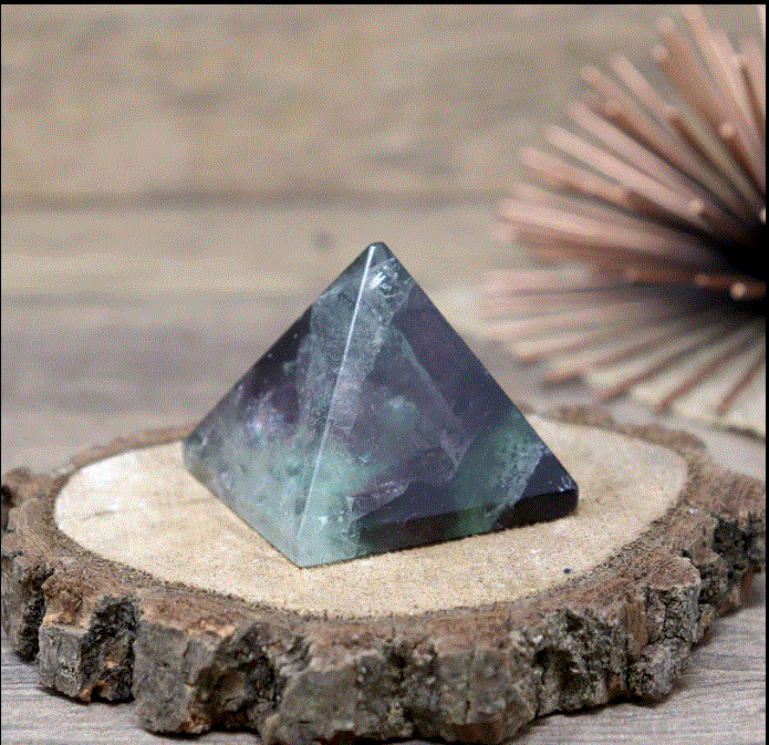 Nature's Artifacts - Rainbow Fluorite Pyramid