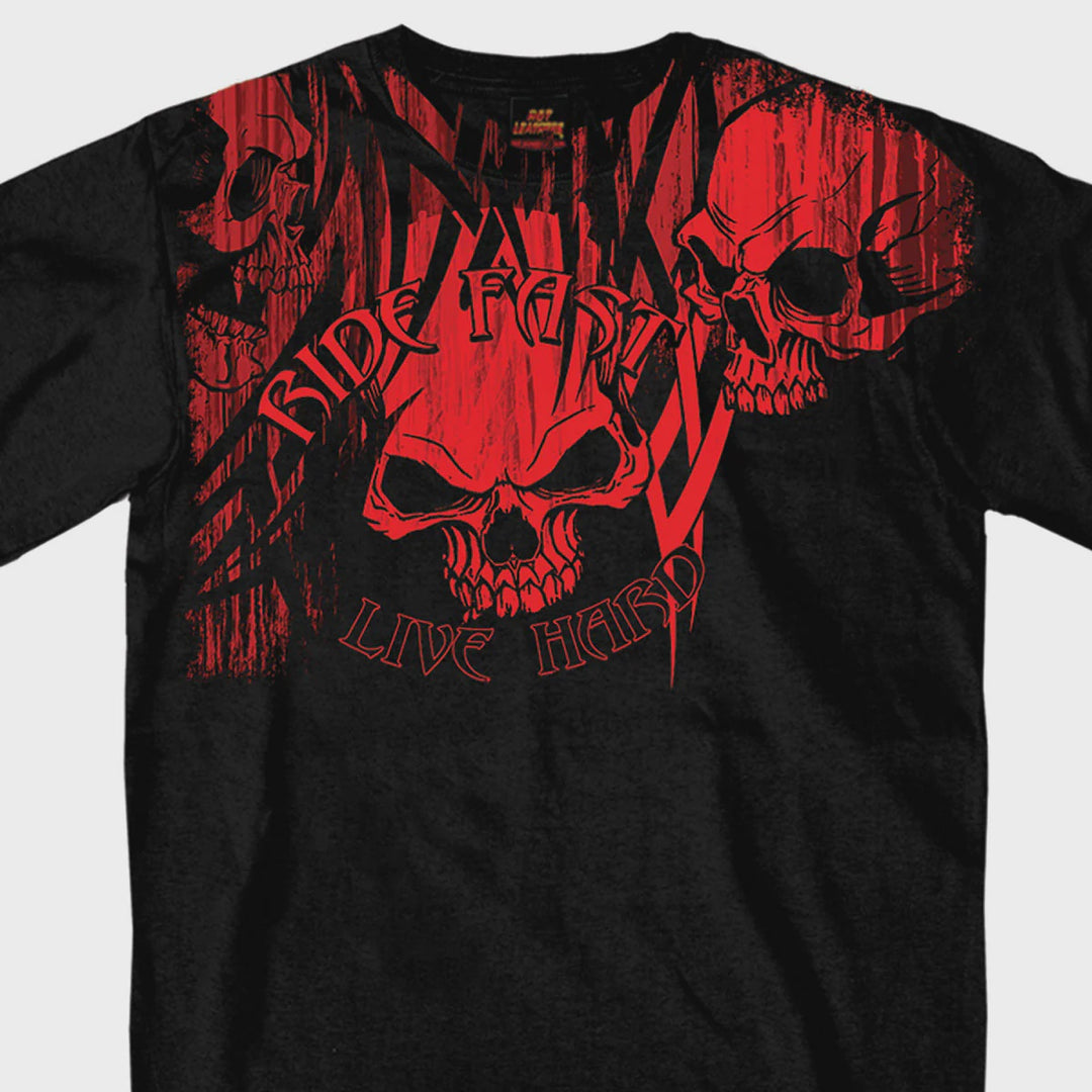 HOT LEATHERS, 'RIDE FAST' BLACK T-SHIRT