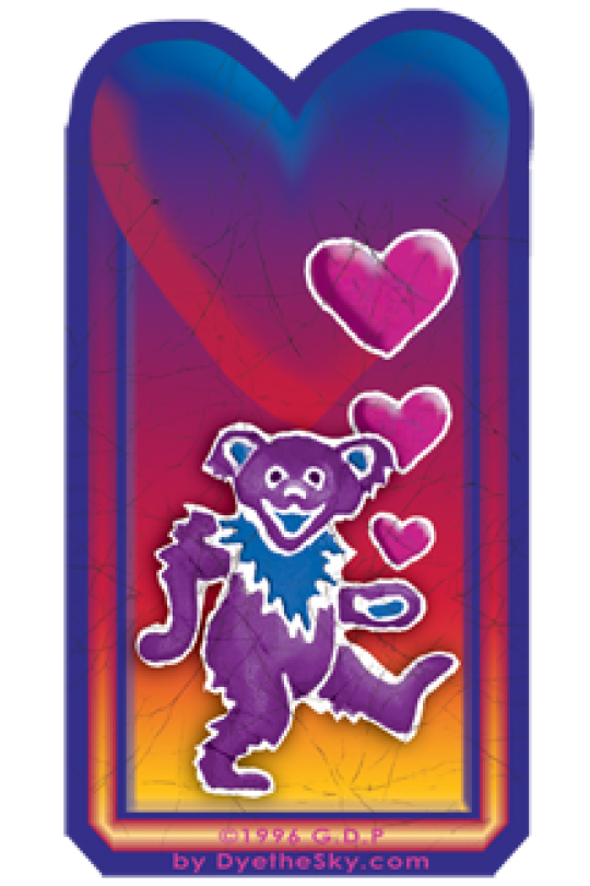 Grateful Dead Bear Heart Sticker 2.75"