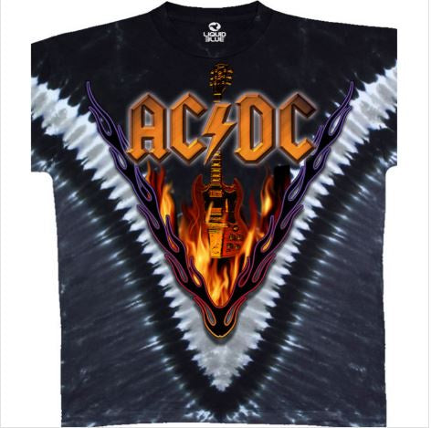 Liquid Blue - ACDC "Hell's Bells" V Tie Dye T-Shirt