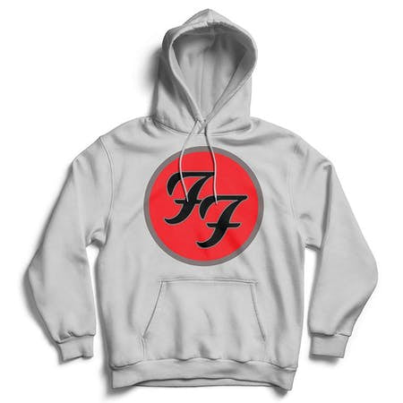 Foo Fighters FF Logo Unisex Grey Hoodie
