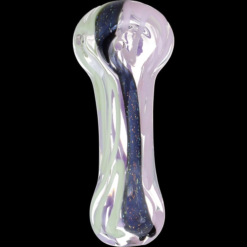 Icing On The Side Dichro Stripe Glass Spoon Pipe | 3.75"