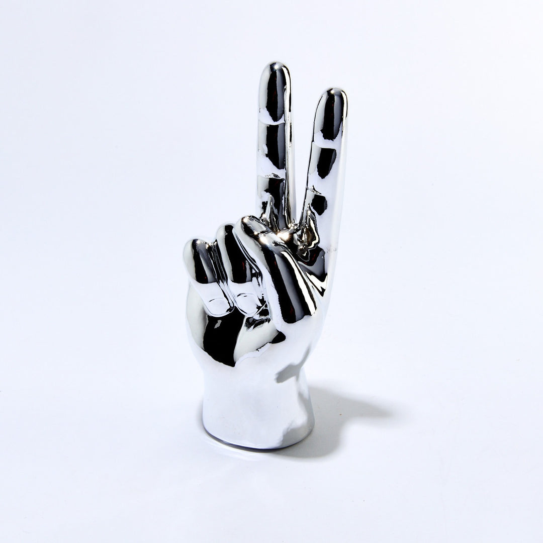 Interior Illusions Plus Silver Peace Sign Tabletop - 8" tall