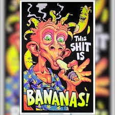 This Shit Is Bananas Blacklight UV Tapestry 50'' x 60