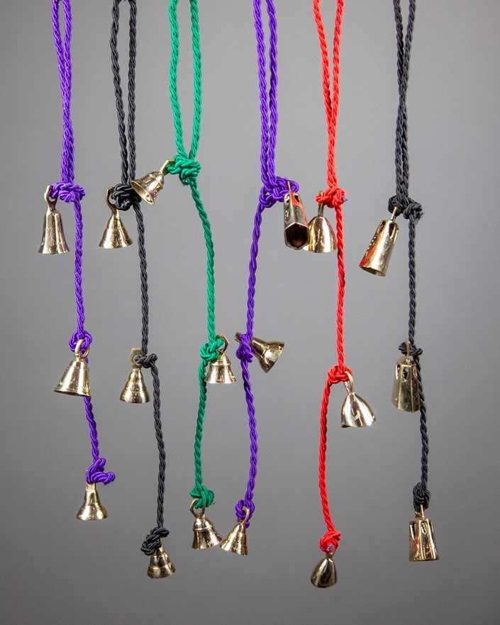 Brass Bells On Colored Cords BS020 - Assorted Styles