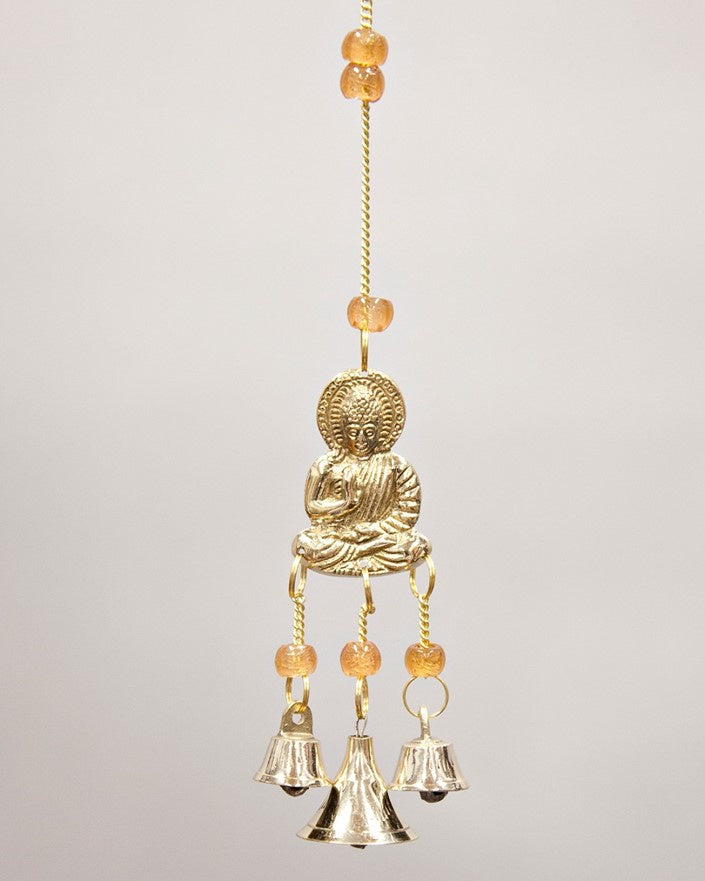 Brass Buddha Chime With Beads