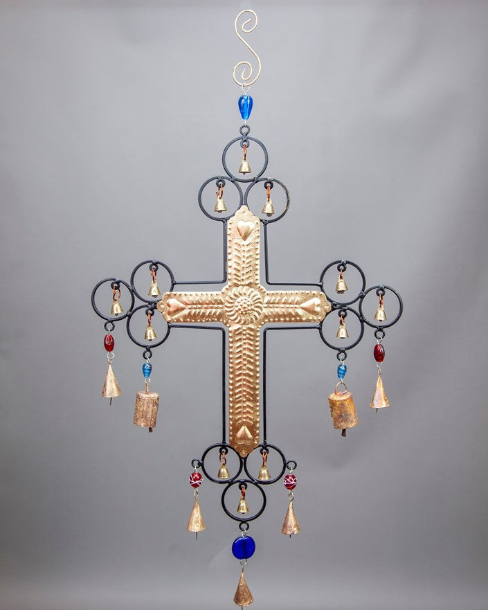 Cross Wind Chime With Beads